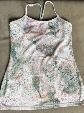 lululemon athletica Marble-Print Strappy Tank – Pink & Green